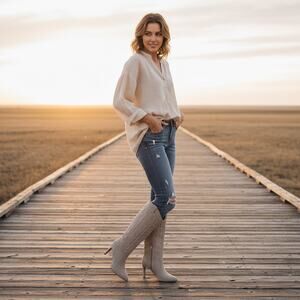 NEW Marc Fisher LTD Women's Rolly Embroidered Suede Western‎ Boots Size 7.5